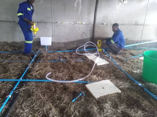 Installation of poultry equipment