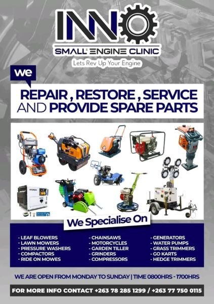 Small engine machinery repairs, servicing & spare parts.